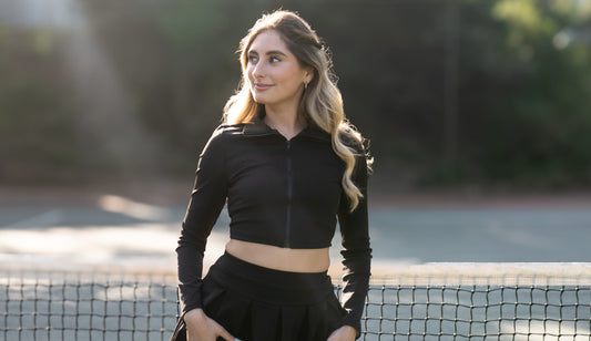 Core Court Black Long Sleeve Crop