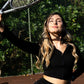 Core Court Black Long Sleeve Crop