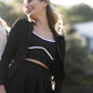 Core Court Black Long Sleeve Crop