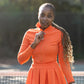 Core Court Orange Long Sleeve Crop